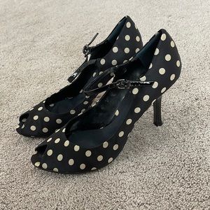 Nine West Satin Polka Dot Mary Janes